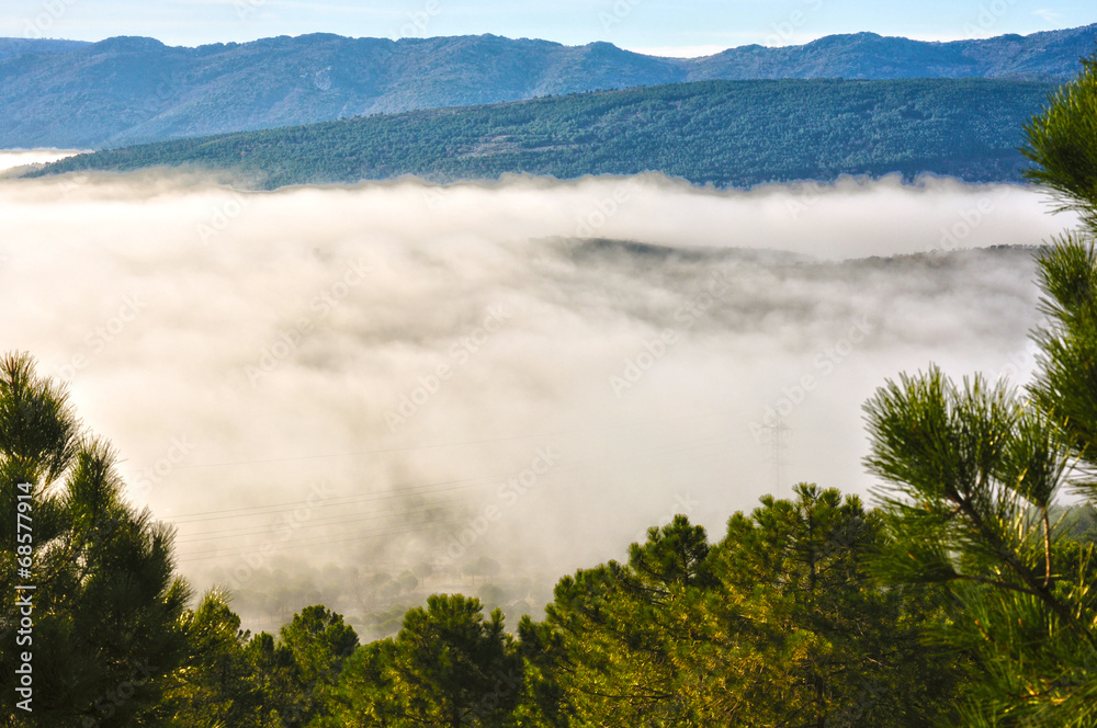 Paisaje, mar de nubes, Valle del Escorial, Castilla-La Mancha