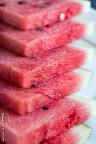 sweet slices of watermelon, summer berry, on a white background