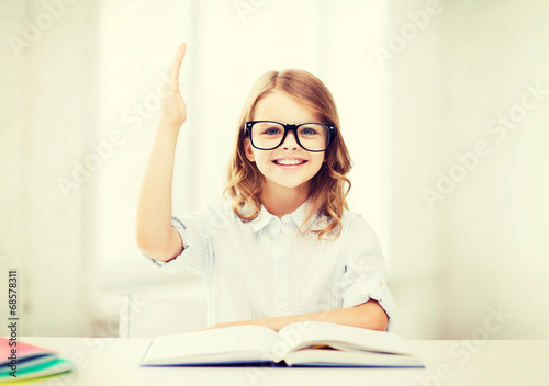 student girl studying at school