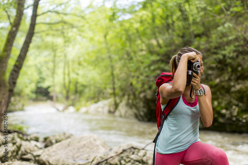 Young woman hiking