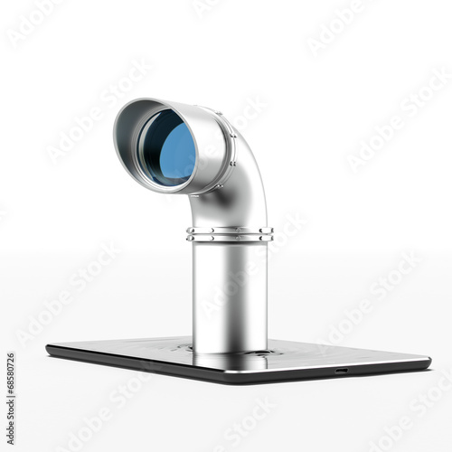 Metal periscope from tablet pc photo