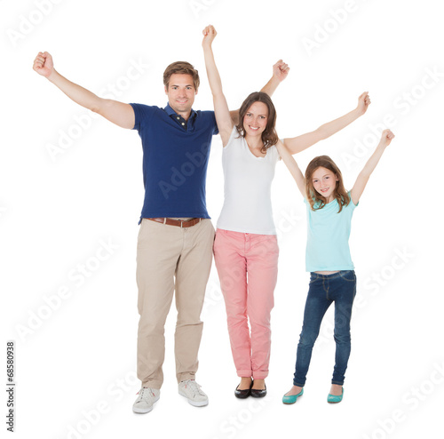 Portrait Of Excited Family