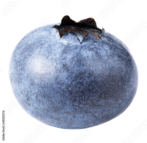 Valokuvatapetti Blueberry berry isolated on white background with clipping path