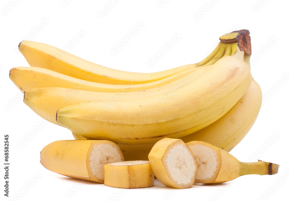 Bananas bunch isolated on white background cutout Bananas bunch isolated on white background cutout