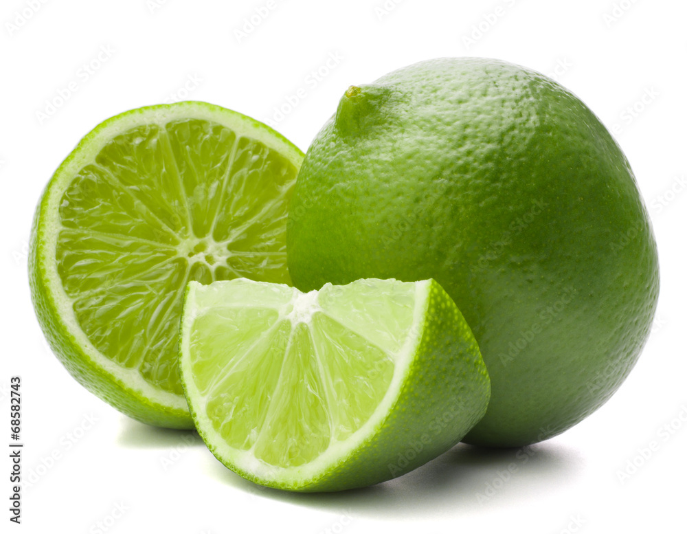 Citrus lime fruit isolated on white background cutout Citrus lime fruit isolated on white background cutout