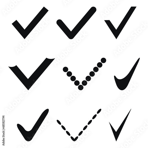 check marks on a white background