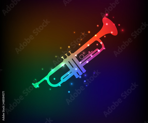 Saxophone symbol,Rainbow vector