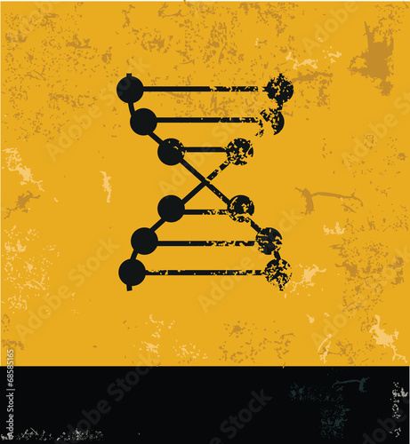 Dna symbol,grunge vector