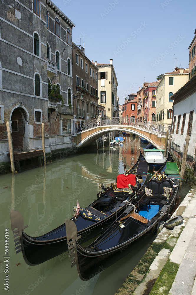 Venetian Gondolas Venice Italy Canal