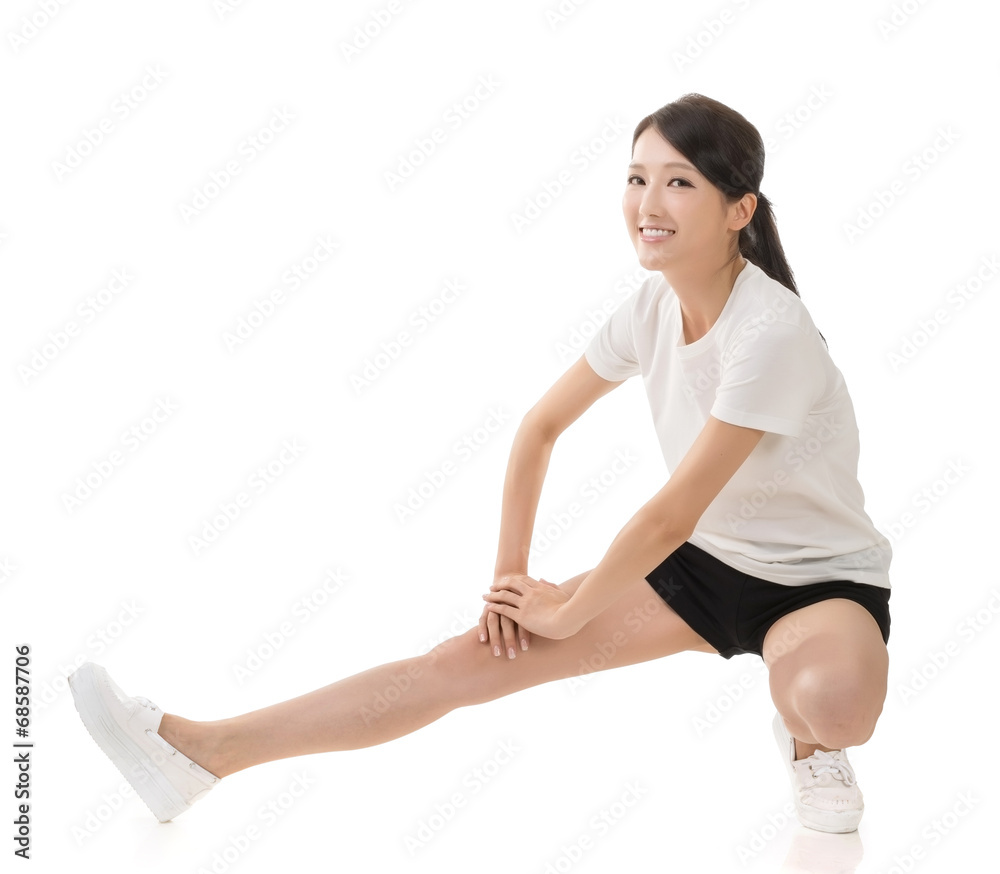 girl doing stretch exercise girl doing stretch exercise