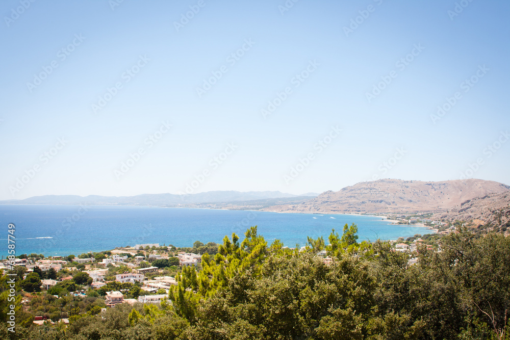 A view of Pefkos, Rhodes, Greece