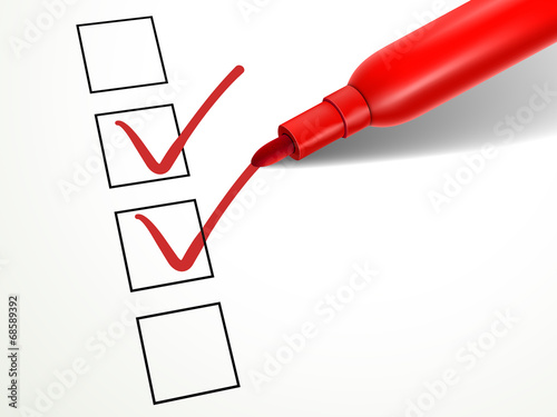 red pen marking on the check box