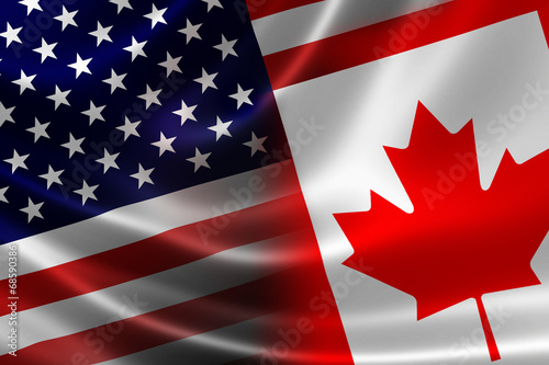 Merged Flag of Canada and USA