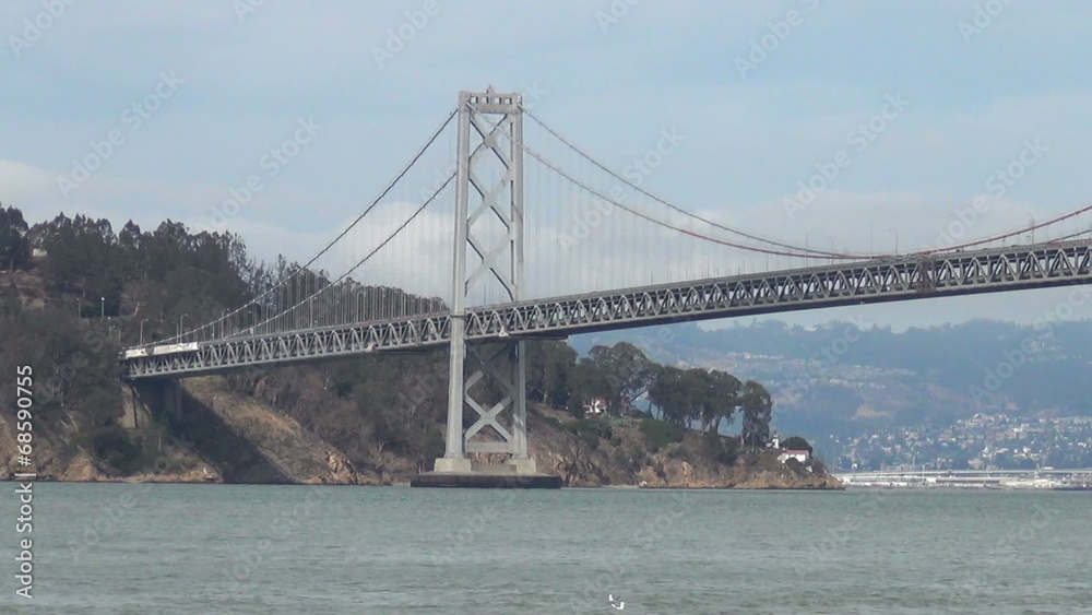 San Francisco's Bay bridge zoom out view San Francisco's Bay bridge zoom out view