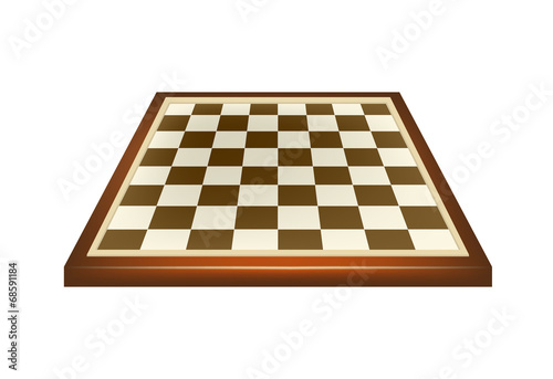 Empty chess board in brown design