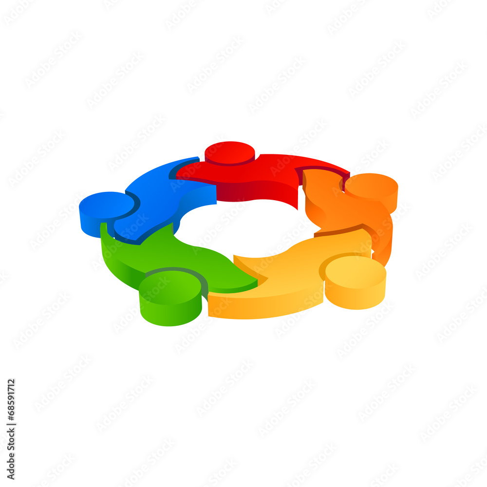 Teaming 5 image. 3D vector icon Teaming 5 image. 3D vector icon