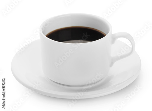White cup of black coffee