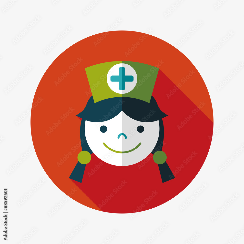 Medicine nurses flat icon with long shadow Medicine nurses flat icon with long shadow