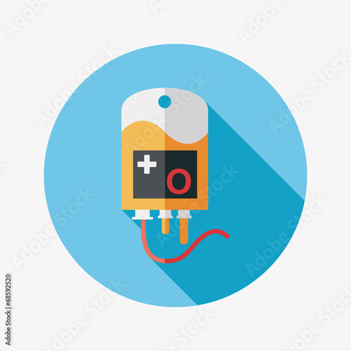 IV bag Flat style Icon with long shadows