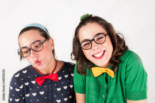 Young nerdy girls