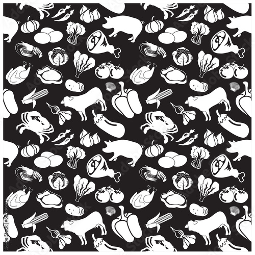 Farm animals, fruits and vegetables