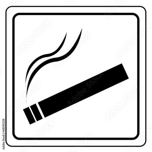 Black smoking area label