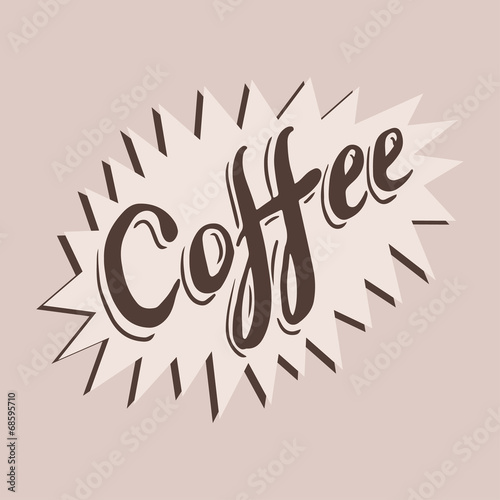 Hand drawn coffee sticker