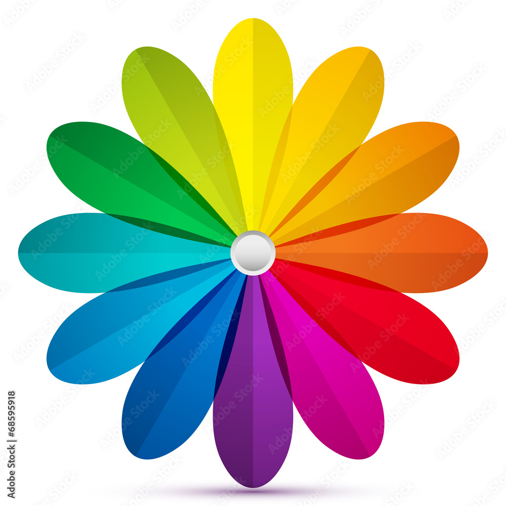 Colored rounded petals icon