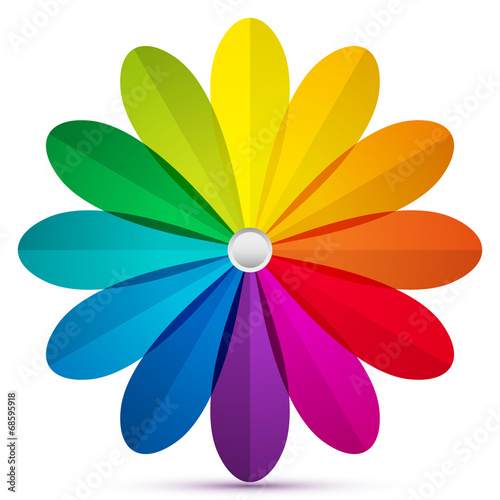 Colored rounded petals icon