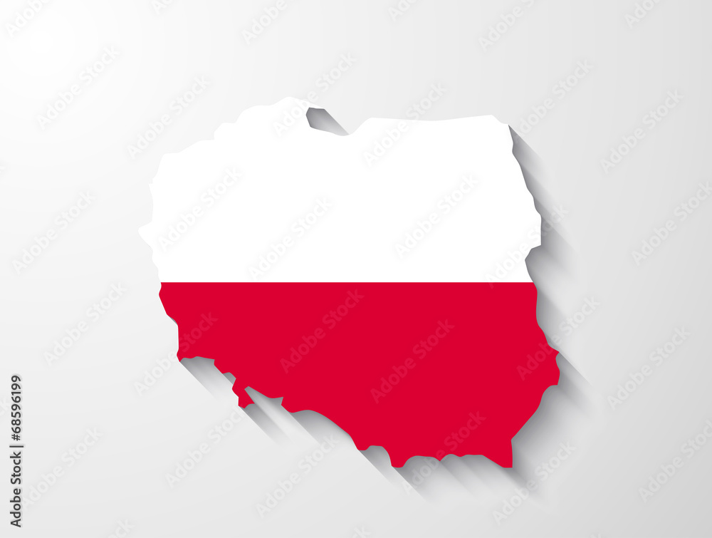 Obraz premium Poland map with shadow effect presentation