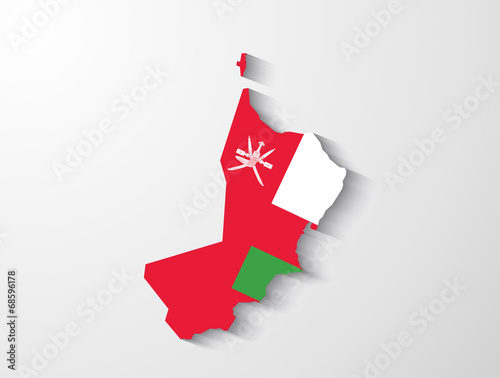 Oman map with shadow effect presentation