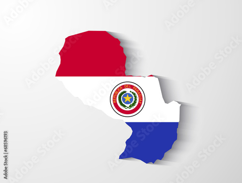 Paraguay map with shadow effect presentation