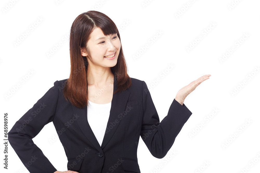 案内するビジネスウーマン 案内するビジネスウーマン