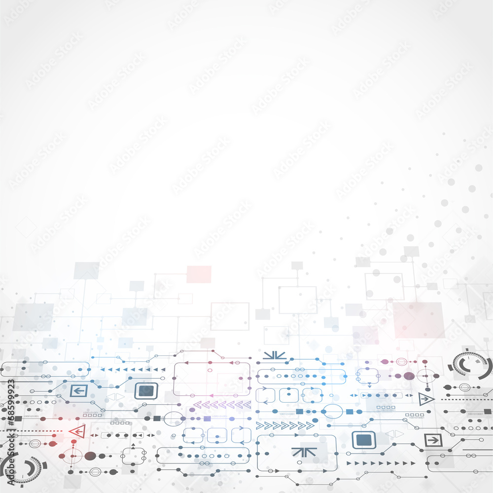 Abstract technological background with various technological ele Abstract technological background with various technological ele