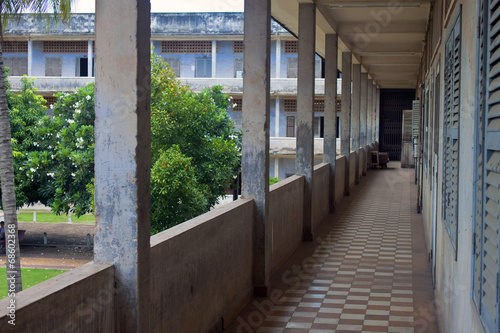 Corridor in Tuol Sleng (S21) Prison, Phnom Penh, Cambodia