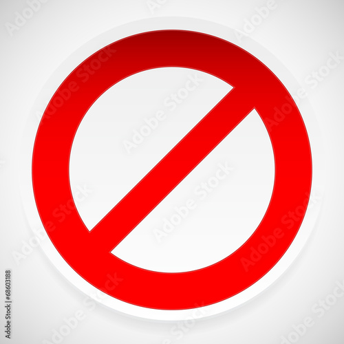 Prohibition, deny sign vector