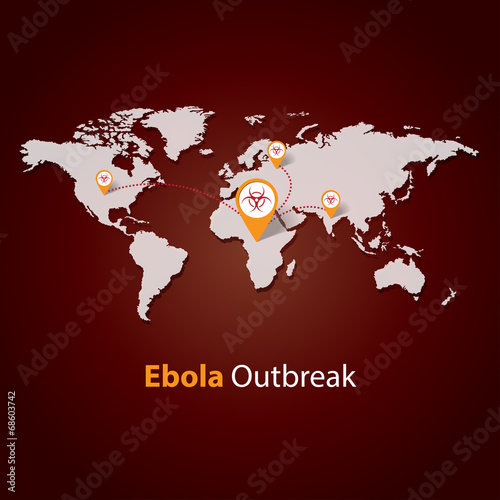 Ebola Virus outbreak  Minimalistic template  vector illustration