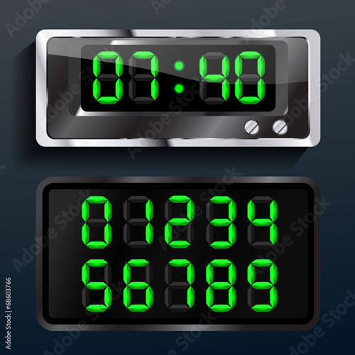 Digital clock, vector eps10 illustration