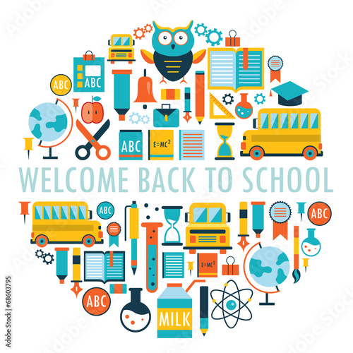 Welcome back to school background. Vector illustration
