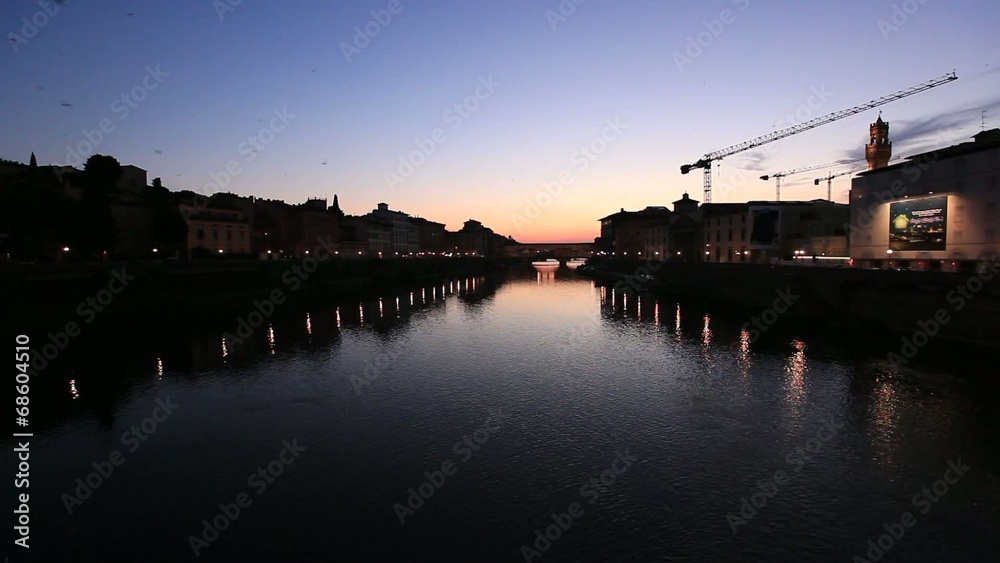 Ponte Vecchio bridge over Arno river in Florence, Italy