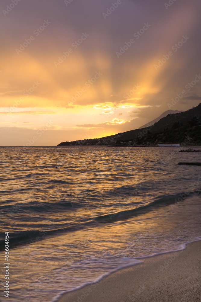 Beautiful sunset over Adriatic Sea