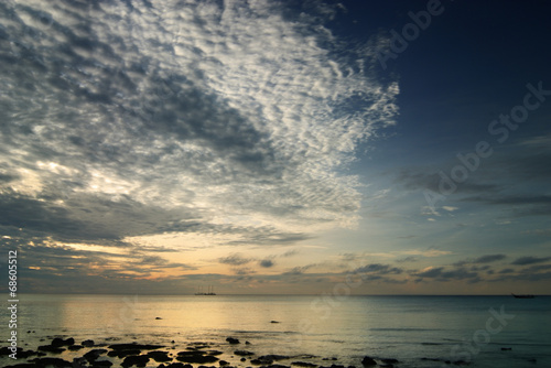 Seascape with clouds in the morning