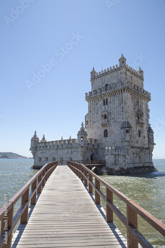 Belem Tower on the Tagus river in Lisbon  Portugal
