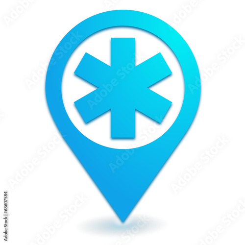 Free Download ambulance sur symbole localisation bleu - GFXLoad