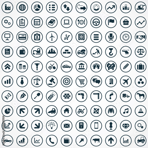 100 economy icons.