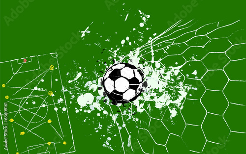 goal, grungy soccer o. football illustration, vector format