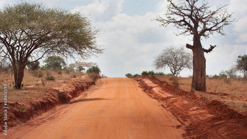 Strada sterrata in Kenya