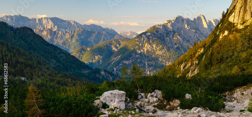 Alpy Julijskie widziane z przełęczy Vršič