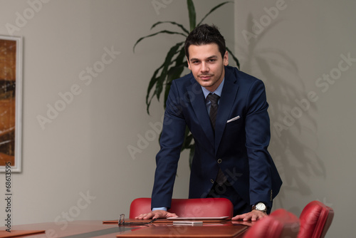 Handsome Young Businessman Portrait In His Office