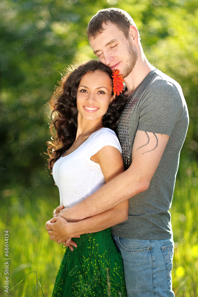 Fototapeta premium portrait of a beautiful couple in love